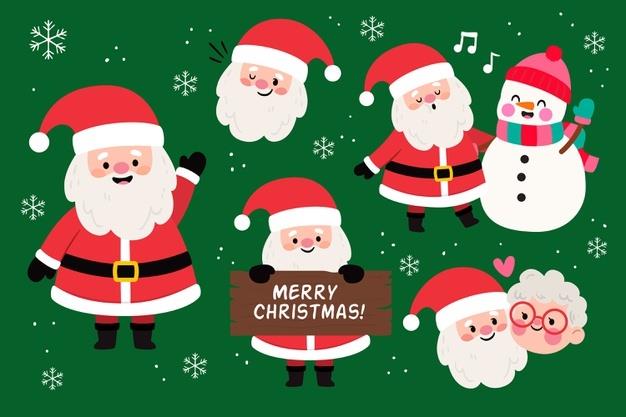 santa-claus-character-collection-flat-design_52683-28218